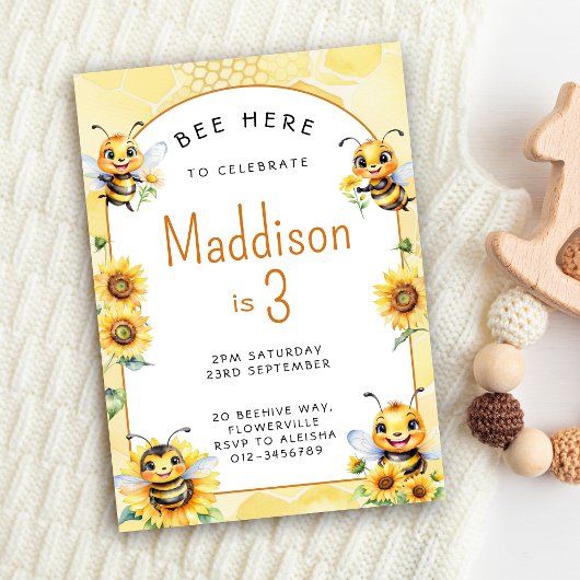 Invitation Honey Bee 3e anniversaire