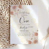 Invitation Honey Bee Boho Fleur sauvage Premier anniversaire