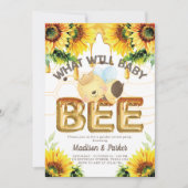 Invitation Honey Bee Genre Reveillez ce que sera bébé bee (Devant)