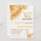 Invitation Honey Bee Honeycomb Watercolor Baby Shower (Devant)