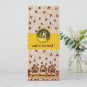 Invitation HONEY BEE, MONogramme DE MAINTIEN DES OEUVRES (Debout devant)