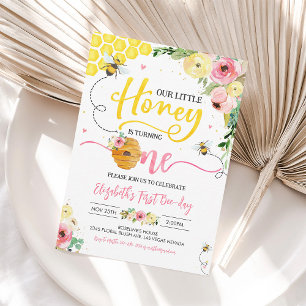 Invitation Honey Bee Party Abeille 1er Anniversaire Bumble An