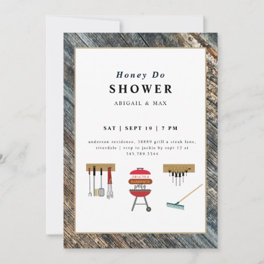 Invitation Honey Do BBQ Couples Wedding shower (Devant)