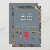 Invitation Honey Do BBQ Dusty Blue Couples Wedding shower (Devant / Derrière)
