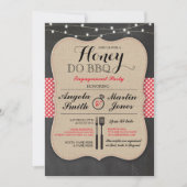 Invitation Honey Do BBQ Engagement Party I DO douche Invitati (Devant)