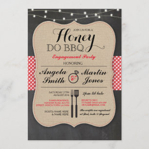 Invitation Honey Do BBQ Engagement Party I DO douche Invitati