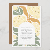 Invitation Honey Garden Abstract Floral Modern Spring Wedding (Devant / Derrière)