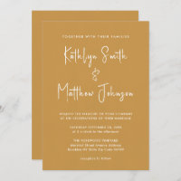 Honey Gold Modern Script Tout en un Mariage chic