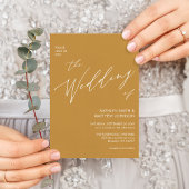 Invitation Honey Gold QR Code Tout en un Mariage moderne