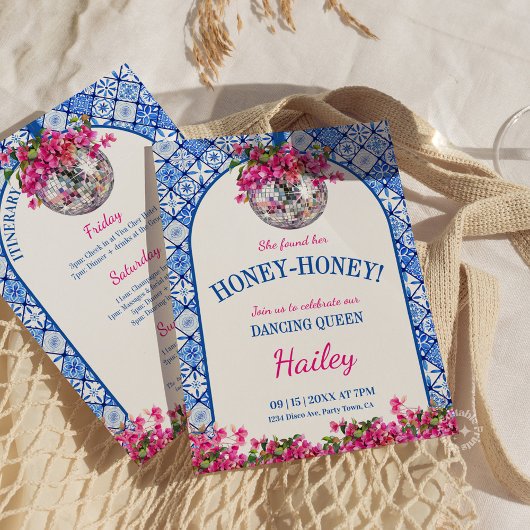 Invitation Honey Honey Dancing Queen Bachelorette Weekend