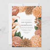 Invitation Honey Rose, Apricot Fleur & Toffee Bloom Wedding (Devant)