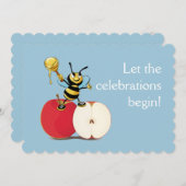 Invitation Honeybee Apple Rosh HaShana (Devant / Derrière)