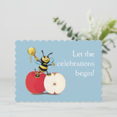 Invitation Honeybee Apple Rosh HaShana (Debout devant)