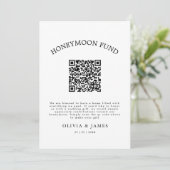 Invitation Honeymoon Fund QR Code Sign, Wedding Honeymoon (Debout devant)