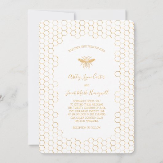 Invitation Honeypeb et Bee Mariage (Devant)