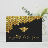 Invitation honeypeb faux or parties scintillant abeille certi (Debout devant)