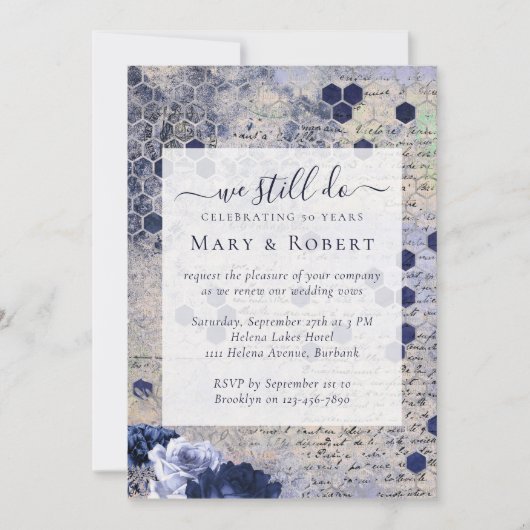 Invitation Honeypeb Floral Nous faisons encore Vow Renouvelle (Devant)