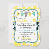 Invitation Honeypeb Poster de animal Bee Anniversaire Invitat (Devant)