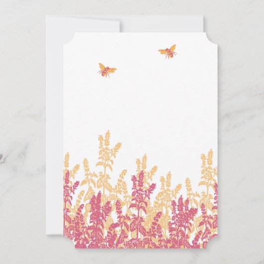 Invitation Honeysuckle Beeswax Fleur sauvage Mariage Invite (Dos)