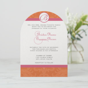 Invitation Honeysuckle & Coral Rose Wedding Invite