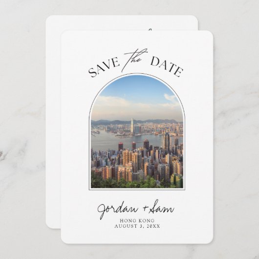 Invitation Hong Kong Sunset Wedding Save the Date (Devant / Derrière)