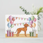 Invitation Hongrois Vizsla Dessin Chien coloré Anniversaire (Debout devant)