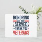 Invitation Honorer tous ceux qui ont servi Merci la fête des  (Debout devant)