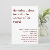 Invitation Honorer une carrière remarquable Retraite Ajouter  (Debout devant)