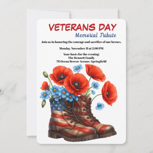 Invitation Honoring Heroes | Veterans Day Tribute (Devant)
