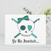Invitation Hooks crânes et crochets (Turquoise) (Debout devant)