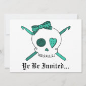 Invitation Hooks crânes et crochets (Turquoise) (Devant)