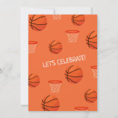 Invitation Hoop It Up Orange Rookie Basketball 1er anniversai (Dos)