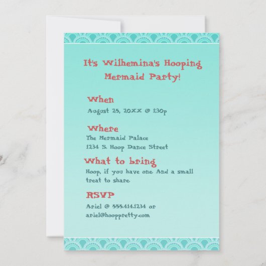 Invitation Hooping Mermaid Party (Dos)