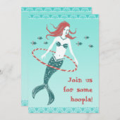 Invitation Hooping Mermaid Party (Devant / Derrière)
