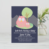 Invitation Hoot de Baby shower de hibou moderne (Debout devant)