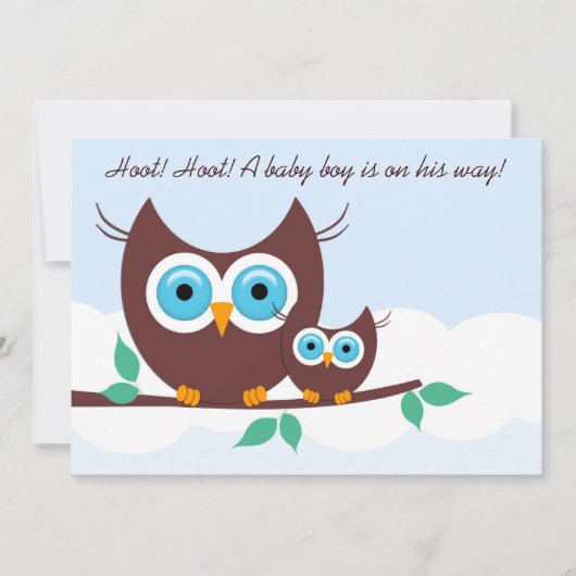 Invitation Hoot ! Hoot ! Un petit garçon est en route ! (Devant)