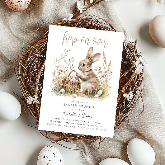Invitation Hop On Over | Brunch de Pâques