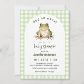 Invitation Hop On Over Frog Thème Baby shower (Devant)