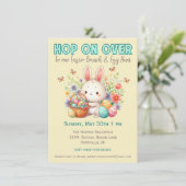 Invitation Hop On Over Pâques Brunch et chasse aux oeufs (Debout devant)