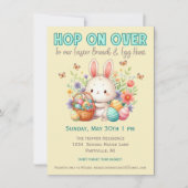 Invitation Hop On Over Pâques Brunch et chasse aux oeufs (Devant)