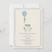 Invitation Hop On Over Woodland Frog Blue Boy Anniversaire (Devant)