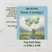 Invitation Hop sur la grenouille fête d'anniversaire (Devant / Derrière)