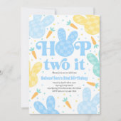 Invitation Hop Two It Bunny 2e anniversaire de la fête du lap (Devant)