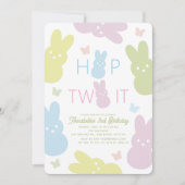Invitation Hop Two It Bunny & Butterfly 2e anniversaire (Devant)