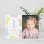 Invitation Hop Two It Bunny & Butterfly 2e anniversaire (Debout devant)