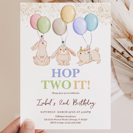 Invitation Hop Two It Pâques 2e Anniversaire
