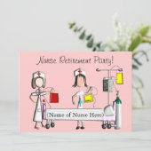 Invitation Hôpital rose d'invitations de partie de retraite (Debout devant)
