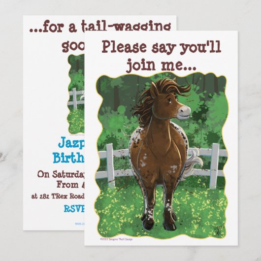 Invitation Horaire de la fête Appaloosa Horse (Devant / Derrière)