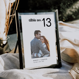 Invitation Horiz moderne + Mariage photo vertical Numéro de t