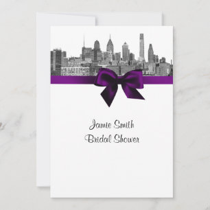 Invitation Horizon de Philadelphie Gravure NB Violet V Enterr